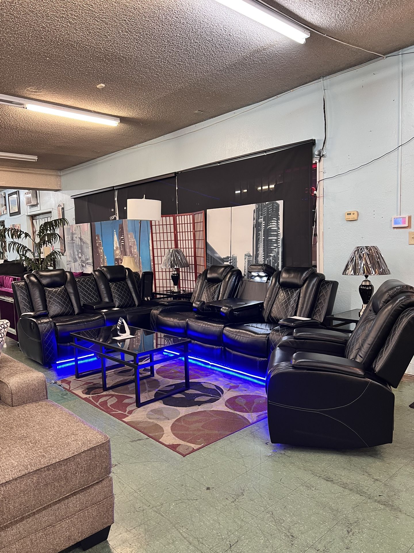 🔥Hot Deal🔥Brand New 3pc Power Reclining Sofa, Power Reclining Loveseat With Cup Holder Console And Power Recliner Chair