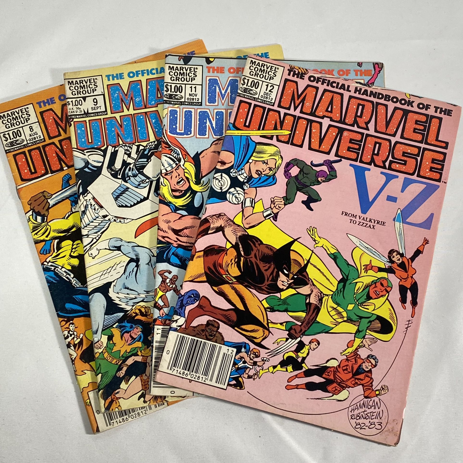 Official Handbook Marvel Universe Comic 1983 Lot of 4 Comics N-P Q-S S-U V-Z