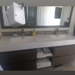 Two Double Sided Bathroom Sink
