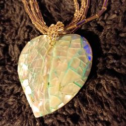 Mother Of Pearl Inlaid Heart Necklace