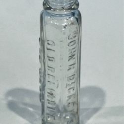 Antique “John R. Dickey’s Old Reliable Eye Wash” Clear Hexagon Bottle