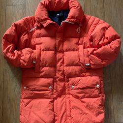 Orange Down Full Length Parka