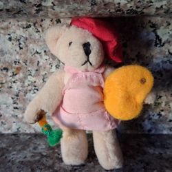 Vintage Artisan Dollhouse Miniature Jointed Bear Plush Painter Artist