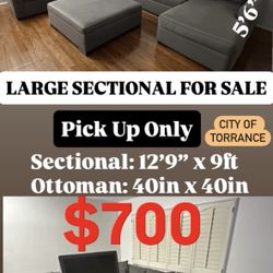 Large Sectional w/Large Storage Ottoman
