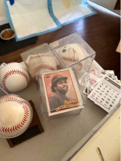 Autographed baseballs and cards