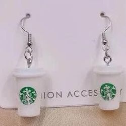 New Whimsical Cute Starbucks Coffee Drink Earrings