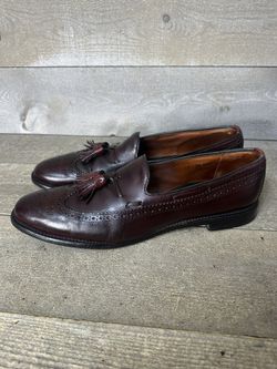 Allen Edmonds Manchester Mens 13 Burgundy Wingtip Shoes  Tassel Loafer Office