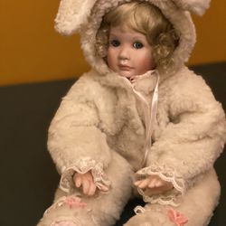 Porcelain Collectible Bunny Doll 
