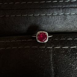 Lab Created Red Ruby Ring 