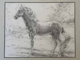 Elegant Horse Original Disney Concept Art by Ron Pekar