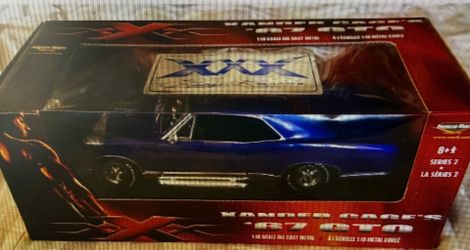 ERTL 1:18 Xander Cage 67 GTO DieCast Blue, George Barris Signed, xXx COA BY PSA