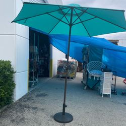 Outdoor 9 Feet Aluminum Market  Umbrella with Crank and Push Button Tilt for Patio, Garden, Deck, Backyard, Pool - No Base