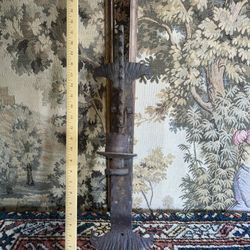 Antique Iron Single Light Wall Sconce 22” Adjustable 