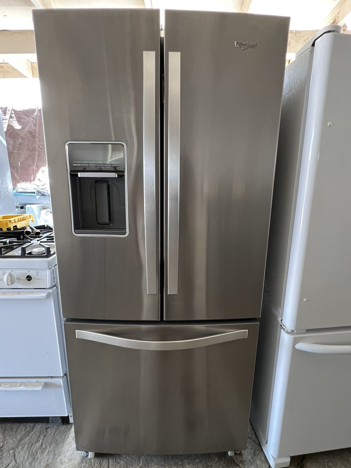 French Door Apartment Size Whirlpool Fridge With A 3 Month Warranty