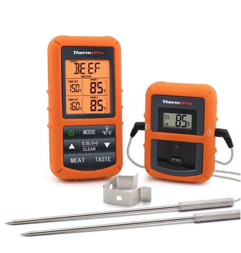 Wireless Remote Digital Cooking Food Meat Thermometer with Dual Probe for Smoker Grill BBQ