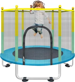 Kids Mini Trampoline with Safety Enclosure Net