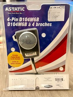 Astatic D104M6B Amplified CB Radio Microphone, 4-Pin Wired, Volume Control
