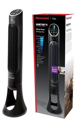 Honeywell QuietSet Whole Room Oscillating Tower filter Fan, Black, HYF260