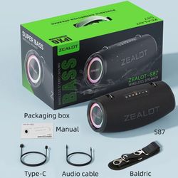 ZEALOT S87 Wireless Bluetooth Speaker Black BRAND NEW!
