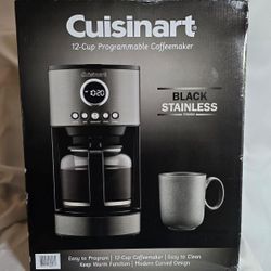 Cuisinart 12-Cup Programmable Coffeemaker Black Stainless – New Open Box