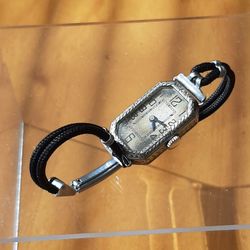 1920s Gothic Beautiful Working Windup Silver Watch All Original 