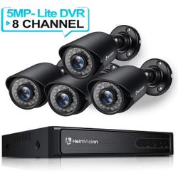 HeimVision HM245 8CH 1080P Wired Security Camera System, 5MP-Lite HD-TVI DVR 4Pcs 1920TVL Outdoor/Indoor Weatherproof CCTV Surveillance Camera with Ni