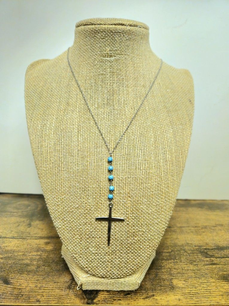 Sterling Silver Turquoise Cross