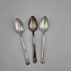 1847 Rogers Bros. Silverplate "Eternally Yours" Set of 3 Spoons 7 1/4"