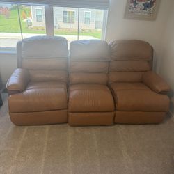 Leather Double Recliner Sofa