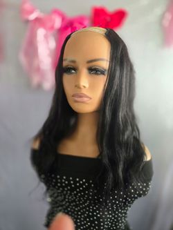 18" V part wig with clip ins new human hair wig