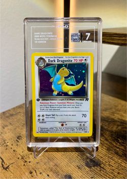 Pokemon Dark Dragonite 1st edition (swirl) TAG 7