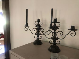 Black candle holders