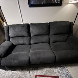 Couch -grey Recliner 