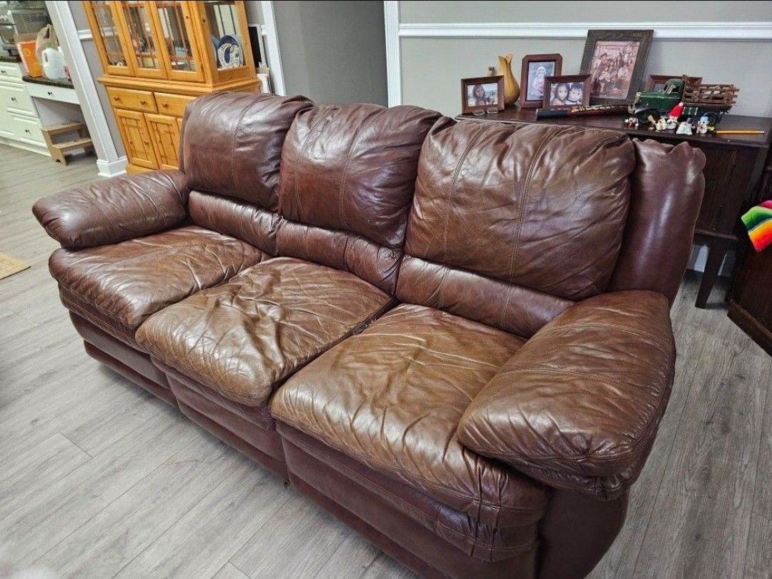 Leather Sofa With Feet Rest