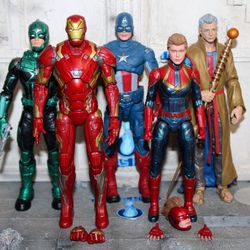5 Marvel Legends lot Captain America Civil War Iron Man Mark 46 Captain Marvel