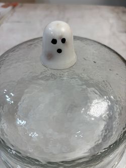 Ghost Marble and Glass Cloche - Halloween