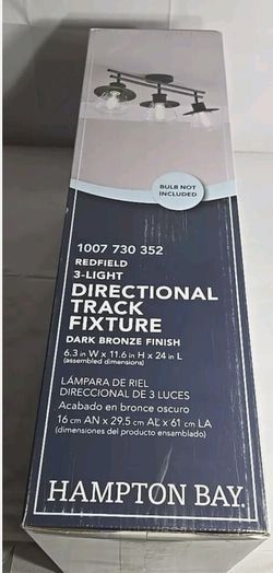 NEW Hampton Bay Redfield 3-Light Directional Track Fixture, Dark Bronze Finish