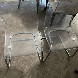 Clear Chairs Both For $30Check Description 