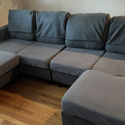 **Free** Sofa / Sectional With 2 Ottormans