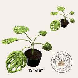 Crochet Monstera Adansonii Plastic Pot