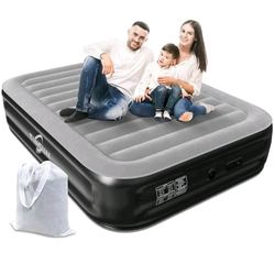 18" Queen Size Air Mattress with Built in Pump