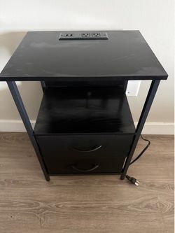 Nightstand with cloth bins