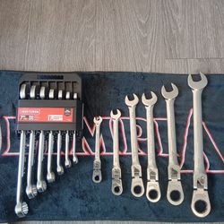 6 Craftsman locking flex head and 7pc set ratchets