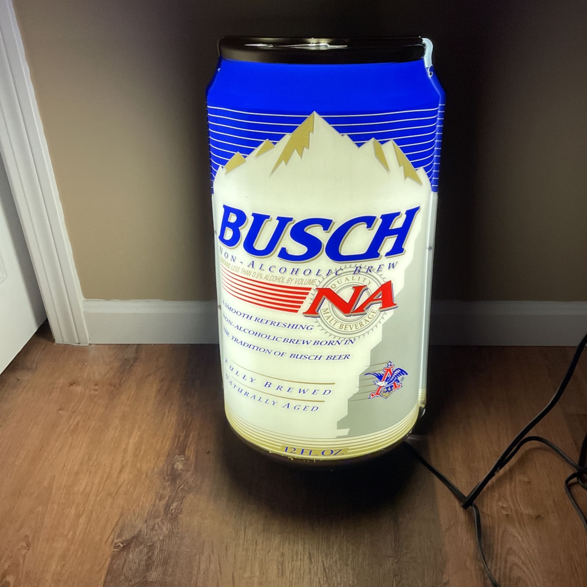 Incredibly rare 25” Lighted busch NA Can Sign