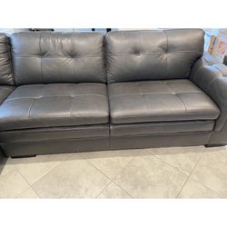 Leather Sofa with Chaise 