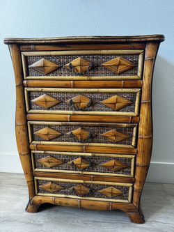 Bamboo 5 Drawer Dresser 24Wx 13.5D x 32.5 H