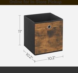 SONGMICS 11" Storage Cubes Foldable Non-Woven Fabric Bins w/ Double Handles Set of 6 - Brown