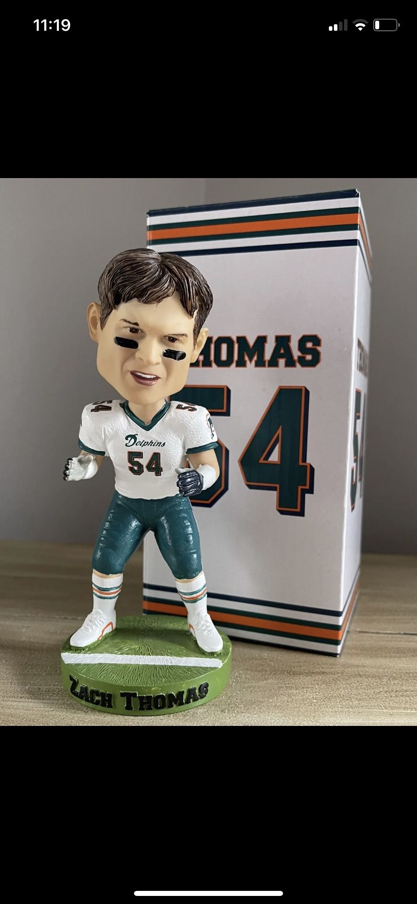 ZACH THOMAS Miami Dolphins SGA Season Ticket Holder EXCLUSIVE Bobblehead NIB!