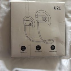 U21 Sweat Resistant Headphones Bluetooth Built In Mic Hands free Calls! Open Box