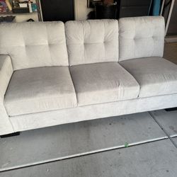 Avery Light Grey Fabric 116" 2 Piece L-Shaped Sectional with Left Arm Facing Sofa